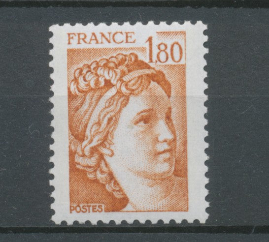 Type Sabine N°2061b 1f.80 ocre orangé Gomme tropicale Y2061b