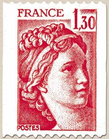 Type Sabine. 1f.30 rouge Y2063