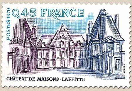 Série touristique. Château de Maisons-Laffitte  45c. Bleu, turquoise et violet Y2064