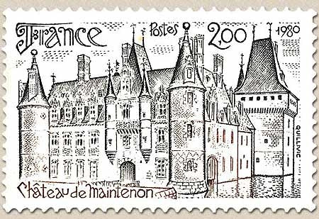 Série touristique. Château de Maintenon 2f. Noir, brun et rouge-brun Y2082