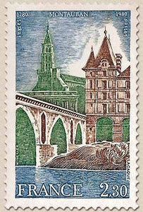 Série touristique. Montauban 2f.30 brun, vert et bleu Y2083