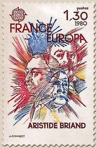 Europa. Personnages célèbres. Aristide Briand (1862-1932) 1f.30 brun-rouge, rouge, bleu et jaune Y2085