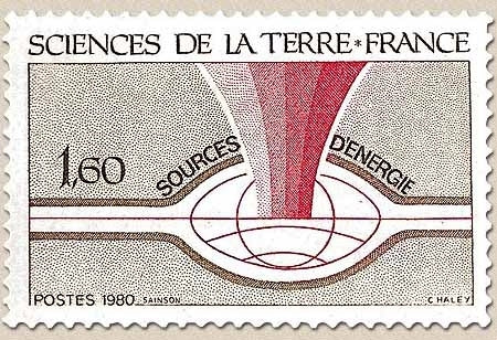 Sciences de la Terre. 1f.60 rouge, brun-vert et brun Y2093