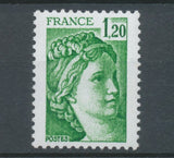Type Sabine N°2101b 1f.20 vert Gomme tropicale Y2101b