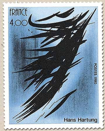 Série artistique. Œuvre de Hans Hartung 4f. Gris-bleu, noir et bleu-gris Y2110