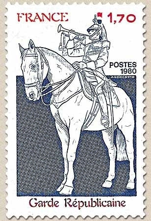 Garde Républicaine. Trompette de La Garde 1f.70 rouge, bleu et rouge carminé Y2115