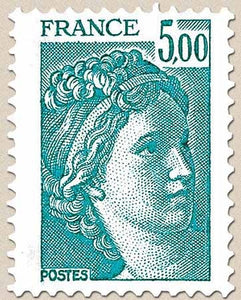 Type Sabine. 5f. Bleu Y2123