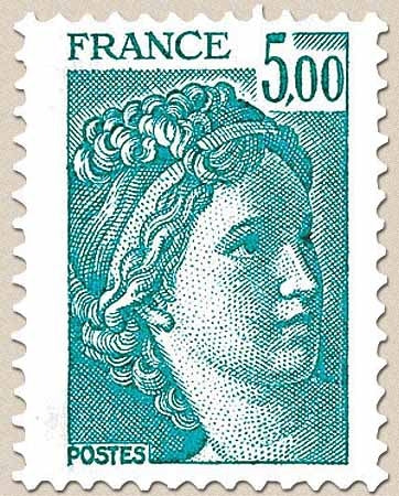 Type Sabine. 5f. Bleu Y2123