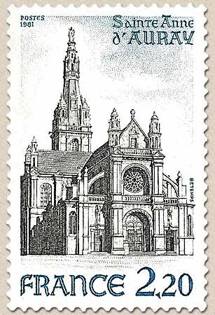 Série touristique. Basilique de Sainte-Anne d'Auray. 2f.20 noir et bleu Y2134