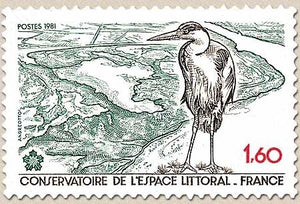 Conservatoire de l'espace littoral et des rivages marécageux. 1f.60 vert, brun et rouge Y2146