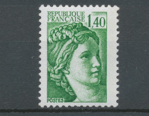 Type Sabine N°2154a 1f.40 vert Gomme tropicale Y2154a