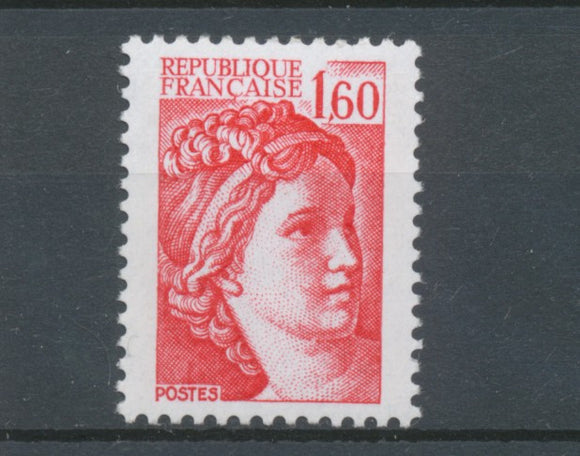 Type Sabine N°2155b 1f.60 rouge Gomme tropicale Y2155b