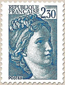 Type Sabine. Légende République Française 2f.30 bleu Y2156