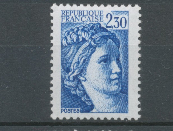 Type Sabine N°2156b 2f.30 bleu Gomme tropicale Y2156b