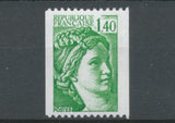 Type Sabine N°2157a 1f.40 vert N° rouge au verso Y2157a