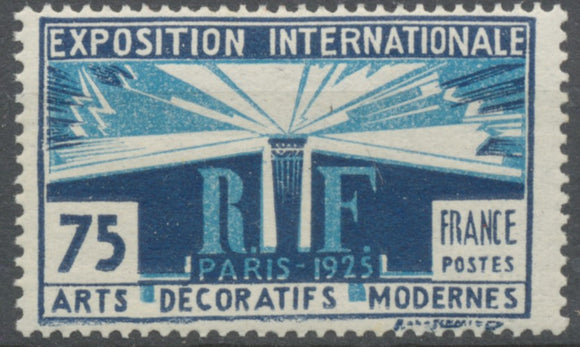 Exposition internationale des Arts décoratifs, à Paris. 75c. Bleu foncé et bleu (210) Neuf luxe ** Y215