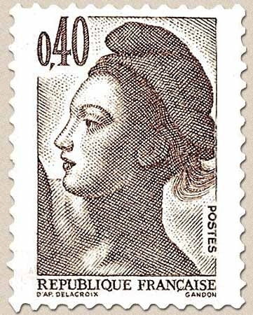 Type Liberté, d'après le tableau La Liberté guidant le peuple, de Delacroix. 40c. Brun foncé Y2183