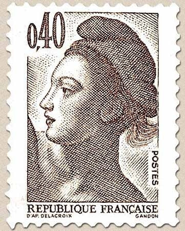 Type Liberté, d'après le tableau La Liberté guidant le peuple, de Delacroix. 40c. Brun foncé Y2183