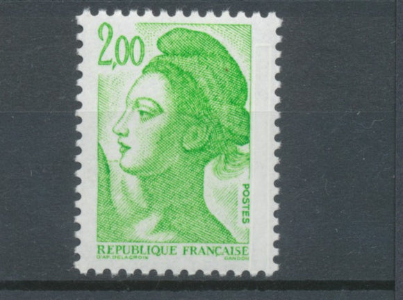 Type Liberté N°2188a 2f vert-jaune une bande phosphorescente Y2188a