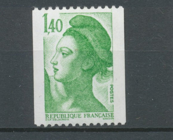 Type Liberté N°2191a 1f.40 vert N° rouge au verso Y2191a