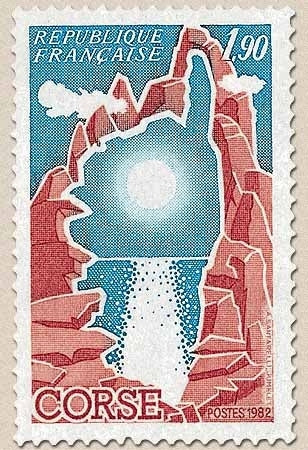 Région. Corse. 1f.90 bleu et rouge-brique Y2197