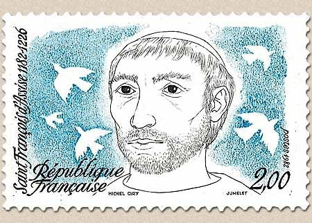 800e anniversaire de la naissance de saint François d'Assise. 2f. Bleu et noir Y2198
