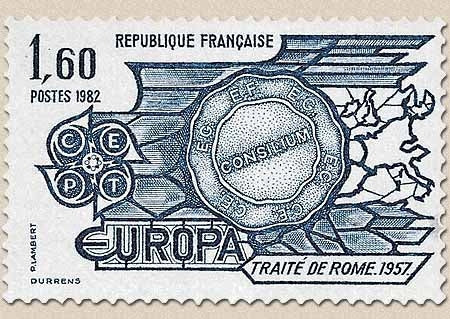 Europa. Faits historiques. Traité de Rome de 1957. 1f.60 bleu foncé Y2207