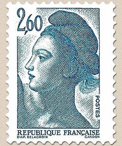 Type Liberté de Delacroix.  2f.60 bleu clair Y2221