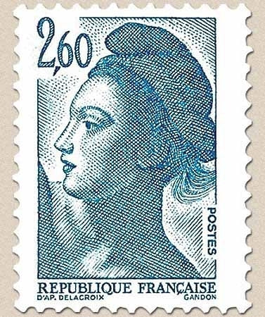 Type Liberté de Delacroix.  2f.60 bleu clair Y2221