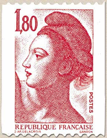 Type  Liberté de Delacroix. 1f.80 rouge Y2223