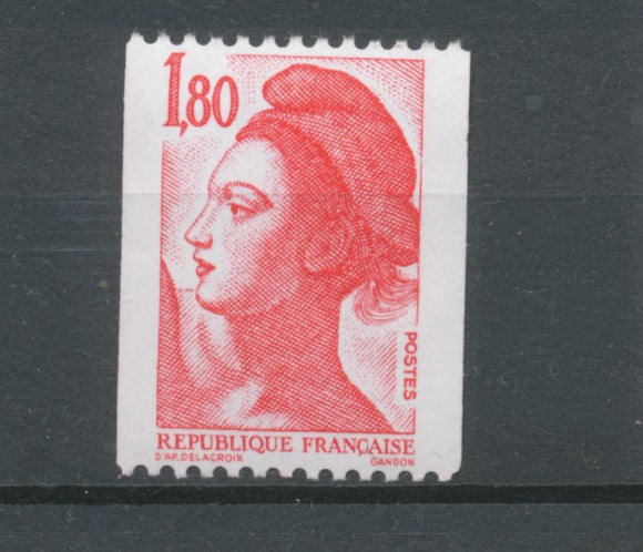 Type Liberté N°2223a 1f.80 rouge N° rouge au verso Y2223a