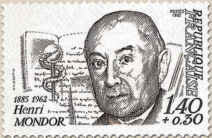 Personnages célèbres. Henri Mondor (1885-1962), chirurgien et écrivain. 1f.40 + 30c. Bleu-noir et brun Y2226