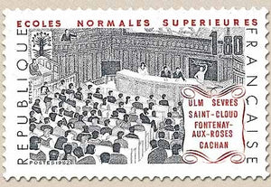 Écoles Normales supérieures. Hémicycle. 1f.80 rouge-brique et gris-bleu Y2237