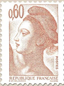 Type Liberté de Delacroix. 60c. Brun-rose Y2239