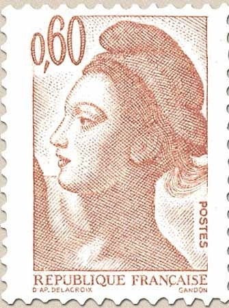 Type Liberté de Delacroix. 60c. Brun-rose Y2239