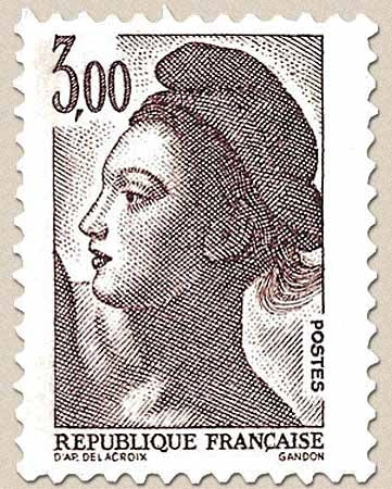 Type Liberté de Delacroix. 3f. Brun-violet Y2243