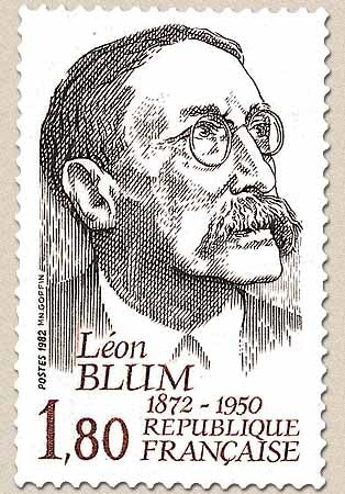 Hommage à Léon Blum (1872-1950), écrivain et homme politique. 1f.80 brun et brun-rouge Y2251