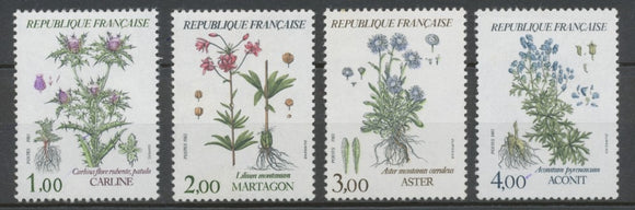 Série Flore et faune de France (I). Fleurs de montagne. 4 valeurs Y2269S