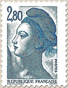 Type Liberté de Delacroix. 2f.80 bleu Y2275