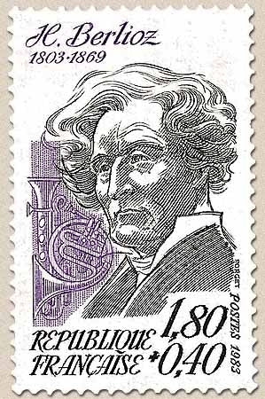 Personnages célèbres. Hector Berlioz (1803-1869), compositeur. 1f.80 + 40c. Noir et violet Y2281