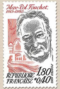 Personnages célèbres. Max-Pol Fouchet (1913, 1980), écrivain. 1f.80 + 40c. Rouge et noir Y2282