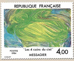 Série artistique. Les 4 coins du ciel, de Jean Messagier. 4f. Polychrome Y2300