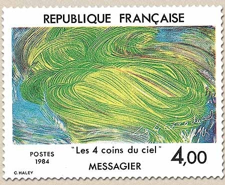 Série artistique. Les 4 coins du ciel, de Jean Messagier. 4f. Polychrome Y2300
