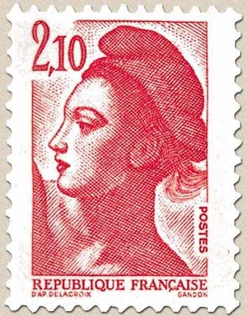 Type Liberté de Delacroix.  2f.10 rouge Y2319