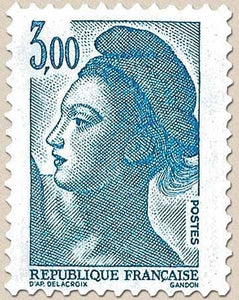 Type Liberté de Delacroix.  3f. Bleu Y2320
