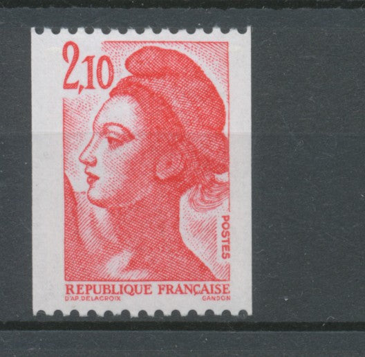 Type Liberté N°2322a  2f.10 rouge N° rouge au verso Y2322a