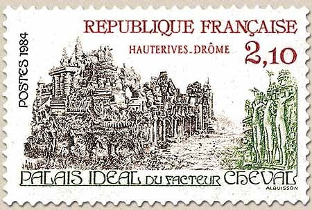 Série touristique. Palais idéal du Facteur Cheval, à Hauterives (Drôme). 2f.10 brun, vert et brun-rouge Y2324