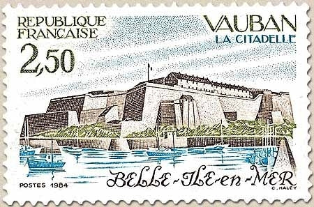 Série touristique. La Citadelle de Vauban. Belle-Ile-en-Mer (Morbihan). 2f.50 olive, bleu et brun Y2325
