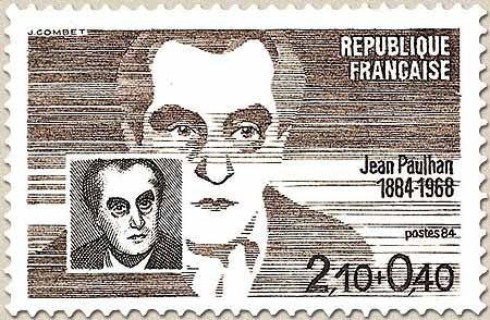 Personnages célèbres. Jean Paulhan (1884-1968), critique et essayiste. 2f.10 + 40c. Brun et noir Y2331