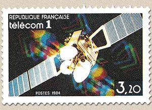 Lancement du satellite TELECOM 1. Télécom 1 en service. 3f.20 multicolore Y2333